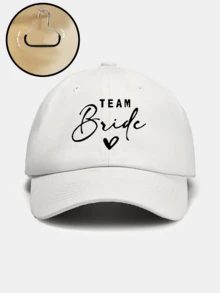 1pc Women's Classic Baseball Cap - "Bride" Heart Graphic Print - Soft Fabric In Various Party Colors - Soft Material Dad Hat Suitable For Bachelorette And Wedding Parties - One Size - View 8