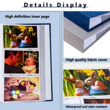Album ảnh 4x6, bìa vải lanh tự thiết kế, dạng sách trượt, chứa được 300 ảnh 4x6, lý tưởng cho ảnh gia đình, ảnh cưới, ảnh em bé và ảnh kỳ nghỉ. - Nhiều màu - Xem 5
