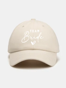 1pc Women's Classic Baseball Cap - "Bride" Heart Graphic Print - Soft Fabric In Various Party Colors - Soft Material Dad Hat Suitable For Bachelorette And Wedding Parties - One Size - View 7