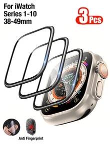 Yezodawee 3片装3D高清防刮屏幕保护膜，适用于 38mm/40mm/41mm/42mm/44mm/45mm/46mm/49mm，兼容S1/2/3、S4/5/6SE、S7/8/9、S10、Ultra 1/2/3系列 - 無色 - 查看 10