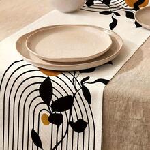 1pc/7pcs Set Century Style Table Runner, Abstract Bohemian Kitchen Dining Table Decor, Suitable For Entryway, Coffee Table, Living Room, Adding Fresh Ambiance For Daily Meals And Holiday Celebrations - Multicolor - View 2