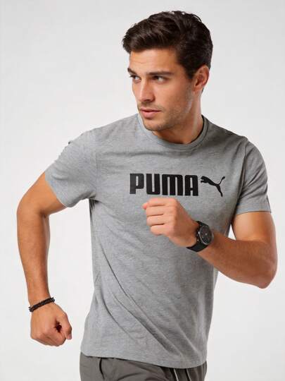 Puma Camiseta para hombres ESS No. 2 Logo camiseta, Suave y cómoda camiseta deportiva casual de manga corta para entrenamiento