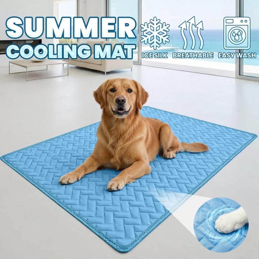 2026升级款大型宠物降温垫，适用于犬猫，可水洗透气犬猫床垫，夏季雪纺床垫，可重复使用的小型犬睡垫，室内/室外汽车座椅垫，宠物用品及配件