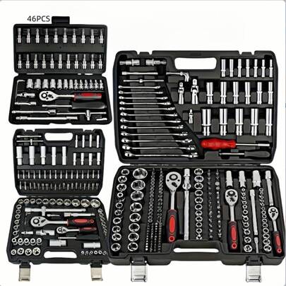 1 Set High-Quality Automotive Repair Tool Kit, Multifunctional Repair Accessory Set, Portable Multifunctional Toolbox, Including Ratchet Torque Wrench And Screwdriver, Portable Car And Motorcycle Repair Tool Box