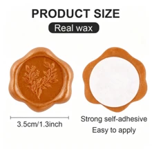 20 PCS Eucalyptus Pattern Self-Adhesive Wax Seal Stickers For Gifts Wedding Invitation Envelope Sealing-Orange - Eucalyptus Orange - View 5