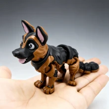 3D打印德国牧羊犬摆件 - 色彩鲜艳、灵活易用的桌面装饰品，配有卡通主题连接件，是圣诞节、万圣节、复活节、感恩节的理想之选 - 非常适合房间和汽车装饰，节日礼物之选，节日装饰品 | 生动的桌面装饰 | 塑料雕塑，龙形装饰，儿童玩具 - 德牧犬 - 查看 5