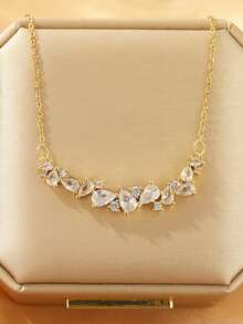 1 mặt dây chuyền hình hoa tử đằng đính đá Zirconia siêu nhỏ, thiết kế độc đáo, phù hợp cho nữ đeo hàng ngày. - hoa tử đằng - Xem 2