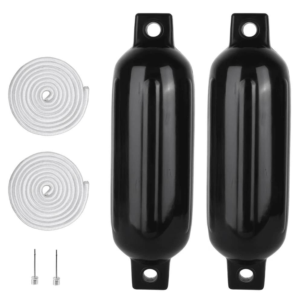 1 Set Boat Fenders, Thick PVC Material, Inflatable To Form Soft Cushion Layer, Effectively Absorb Collision Between Boat And Dock, Wharf Or Other Vessels, Prevent Scratches And Impacts, Protect Boat Paint And Structure. Reinforced Hanging Holes On Both Ends, Come With Matching Ropes For Easy Suspension On Both Sides Of The Boat - Multicolor - View 1