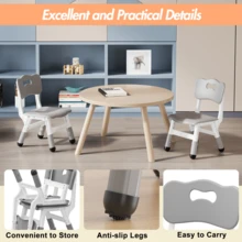 Silla ajustable para niños con 3 niveles de altura – Asiento duradero de plástico para niños de 2 a 6 años, ideal para casa, aula y guardería - A - Ver 3