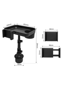 Khay đựng cốc 2 trong 1 cho ô tô kèm giá đỡ điện thoại, khay đựng thức ăn và đồ uống có thể điều chỉnh, dụng cụ sắp xếp nội thất ô tô đa năng. - A - Xem 3