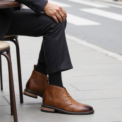 Men's Desert Boots, Classic Retro Derby Boots, Wear-Resistant Anti-Slip Casual Ankle Boots