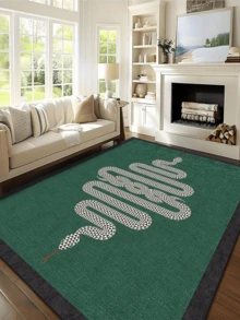 1 pieza Alfombra/Alfombra/Alfombra de área/Alfombra de baño/Alfombra de entrada, Elemento animal clásico europeo y americano de lujo - Elegante alfombra de estilo pastoril con estampado de serpiente y rayas florales, adecuada para baño, cocina, entrada, pasillo, mesita de noche, sala de estar, dormitorio, lavable a máquina, de lana sintética suave, decoración del hogar - P - Ver 23
