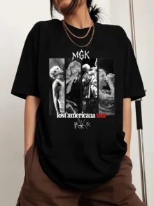 Mgks T-Shirt, Printed Men's Sports T-Shirt With Crew Neck And Short Sleeves - Black - View 1