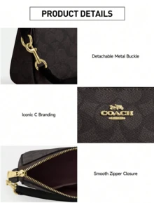 Coach Nolita 19 In Signature Canvas - Women's Crossbody Bag Stylish Design Leather Handbag - Travel Essentials - Gift Present - Walnut/Black - Genuine Authentic - Black - View 4