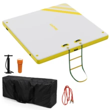 Plataforma Flotante Inflable Ultra Estable para Deportes Acuáticos – PVC de Alta Resistencia, Superficie Antideslizante, con Escalera y Anclajes – Ideal para Lago, Piscina y Barco - 1,8*1,5 m - Ver 1