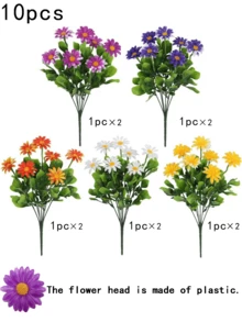 1/5pcs Artificial Daisy Flowers, Suitable For Outdoor Decor, Fake Flowers, Artificial Plants, Suitable For Garden, Yard, Porch, Window, Home Decor, Indoor/Outdoor, Spring/Summer, Holiday, Party, Birthday Decor - Multicolor - View 13