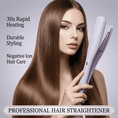 Máy duỗi tóc ion âm chuyên nghiệp với tấm gốm, làm nóng nhanh 30 giây, sử dụng kép duỗi và uốn tóc, tạo kiểu tóc không gây xơ rối, phù hợp với mọi loại tóc, sử dụng tại nhà và salon.