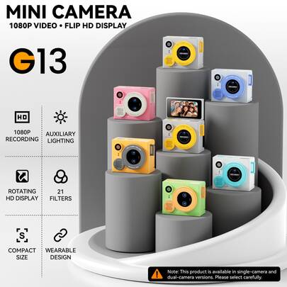 1080P HD Video Dual Camera Keychain, Built-In 21 Shooting Filters And Flash, Suitable For Daily Life And Outdoor Adventure, Record Your Wonderful Memories