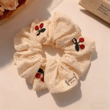 1件手工可愛櫻桃刺繡鏤空蕾絲髮圈，奢華大尺寸蕾絲髮飾，髮飾 - 彩色 - 查看 5