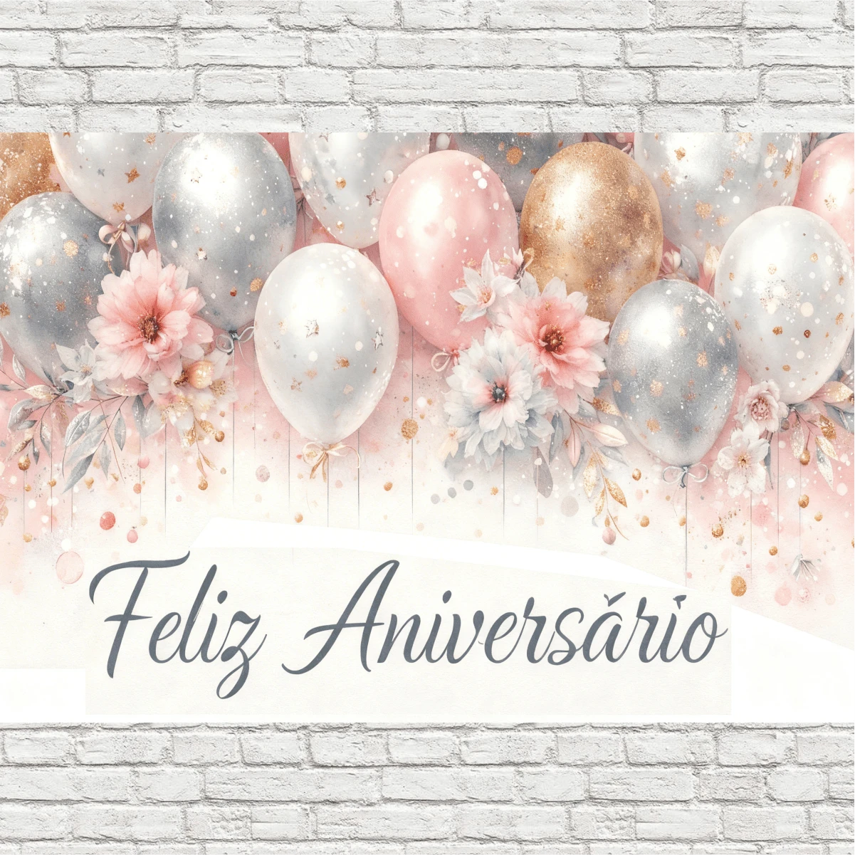 Rectangular Happy Birthday Banner 2.20x1.80 Sublimated Fabric - 5 YEARS - View 1