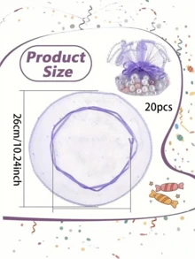 送给她的/他的礼物：一套20个浅紫色欧根纱袋，配有拉链和缎带，非常适合装珠宝、婚礼、生日、洗礼、派对回礼和其他特殊场合的礼品。 - 紫色 - 查看 3