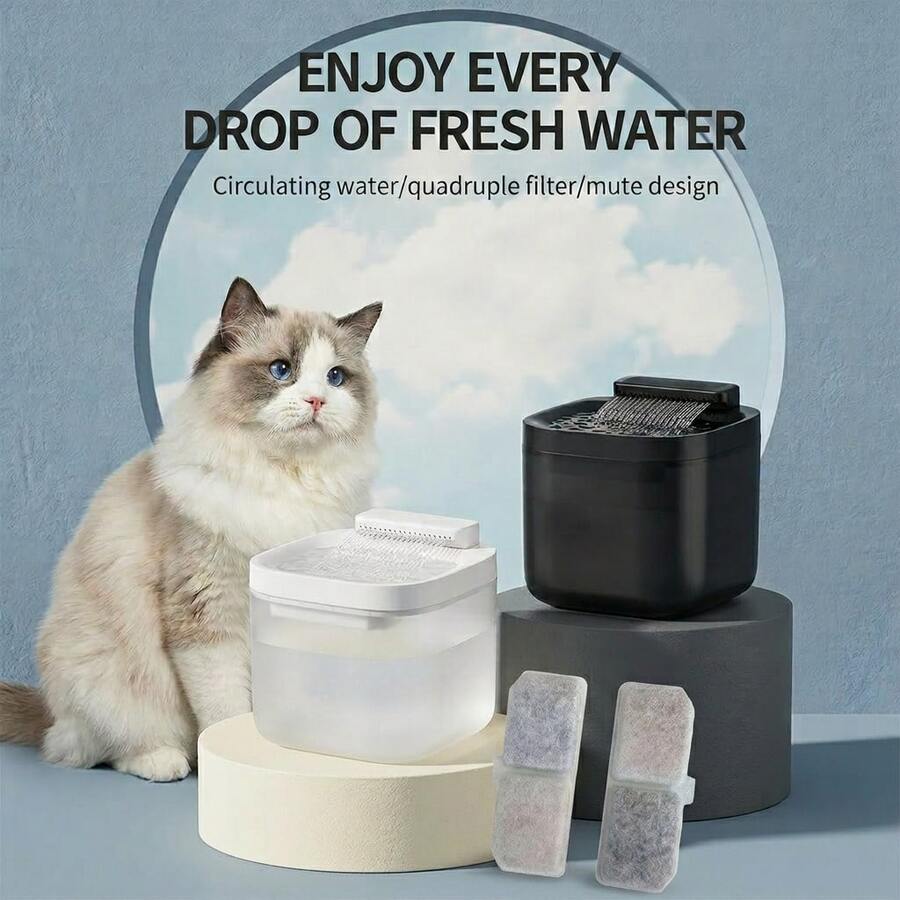 3L/101.45Oz Intelligent Pet Water Dispenser, Self-Refreshing Mechanism, USB Operated, Silent Functionality, Suitable For Cats And Small Animals - Easy To Maintain And Sturdy Pet Hydration System, Without Battery