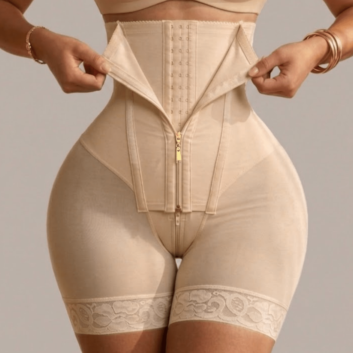 Pieza Shorts moldeadores de cintura alta colombianos, bragas moldeadoras de control de abdomen, levantador de glúteos con cremallera para adelgazar p