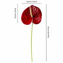 3/5/10pcs Artificial Red Crane Lily Flowers, Size 60cm, Plastic Material, Suitable For Home Decor, Wedding Decor, Party Supplies, Office, Hotel, Tabletop Decoration, Indoor Decoration, Dining Table Decor - Red - View 3