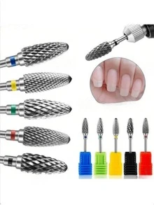 5-in-1 Wolframstahl Nagelpolitur Bits, Doppelrotation Nagelbohrer Bits mit 3/32" Schaft, geeignet für Acryl und Hartgel, Nagelschleifen, Schneiden und Nagelpflege, anwendbar für Zuhause, Salon, Studio, Reisen, Nagelkunstkurse, geeignet für Nageltechniker, Anfänger, DIY-Enthusiasten, Frauen, Weihnachten, Geburtstag, Einschulung Geschenke - Verschiedenfarbig - Übersicht 6