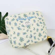 Túi đựng mỹ phẩm dệt kiểu waffle cá nhân hóa, Túi đựng đồ vệ sinh cá nhân in tên theo yêu cầu, Túi đựng mỹ phẩm thêu chữ, Túi đựng mỹ phẩm thêu chữ cái đầu tên, Túi đựng mỹ phẩm cho phù dâu, Túi đựng mỹ phẩm dệt kiểu waffle cá nhân hóa: Túi đựng mỹ phẩm thêu chữ - Phấn màu - Xem 6