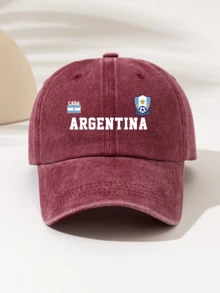 1顶时尚简约水洗棒球帽，印有“ARGENTINA”字样，是馈赠亲友的理想礼物，四季皆宜的高品质装饰品，复古美式运动风格，是女性、节日和假日的必备单品。 - 水洗棒球帽 - 查看 13