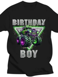 Birthday  Monster Truck Are My Jam Bday Party  Boys T-Shirt - Black - View 1