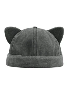 Mũ tai mèo không vành dễ thương dành cho nữ, mũ thời trang đa năng cá tính, kiểu dáng bạc màu, thích hợp cho mùa hè. - A - Xem 8