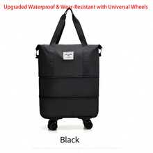 Large Capacity Wheeled Travel Tote Bag, Detachable 360° Rotating Wheels Foldable Suitcase, Waterproof Wet & Dry Separation Expandable, Business Trip Maternity Storage Universal Gift (Wheel Color Random, Packaged Separately From Suitcase) - Multicolor - View 10