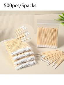 100/200/300/500/2000/5000pcs/10pcs 雙頭指甲油棉片，小型雙頭眉毛彩妝擦拭工具，約 100pcs/包 (包裝方式：1/2/3/5 包) - 白色 - 查看 19