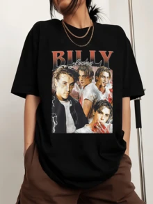 Billy Loomis Printed Men's Sports T-Shirt With Crew Neck And Short Sleeves - Black - View 6