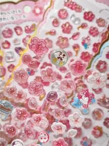 金箔櫻花3D浮雕封蠟貼紙、可愛貓咪水晶滴封蠟貼紙，適用於DIY手工藝項目、手機殼裝飾、筆記本/日記本/剪貼簿裝飾、節日與生日禮物 - 彩色 - 查看 7