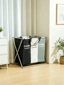 Giỏ đựng quần áo bẩn nhiều ngăn, Giỏ đựng quần áo bẩn cầm tay, Giỏ đựng quần áo bẩn cỡ lớn, Giỏ đựng đồ giặt di động, Giỏ đựng đồ vải gia dụng cỡ lớn 3 ngăn/2 ngăn/1 ngăn - Nhiều màu - Xem 1