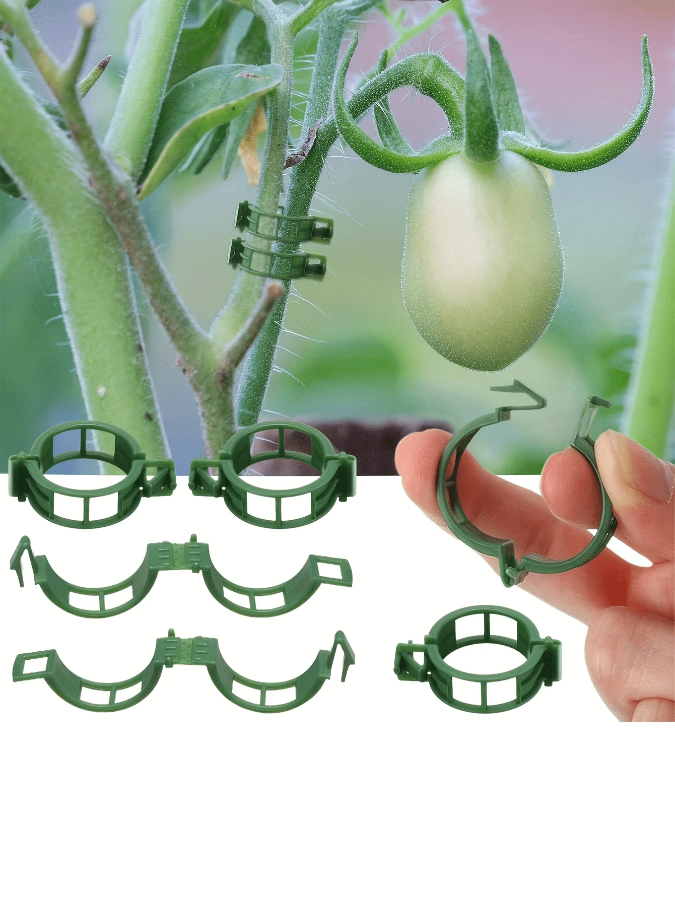 Bộ 50/100/200 kẹp dây leo, kẹp buộc rau củ, kẹp đỡ cây ăn quả trong nhà kính, kẹp treo dây leo cho cây trồng trong vườn, có thể tái sử dụng. - nhiều màu - Xem 1