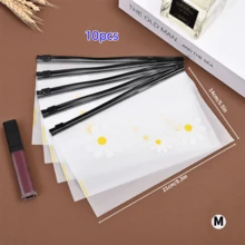 100入透明磨砂拉鍊收納袋，高級禮品自封包裝袋，女士化妝品包裝袋，自封式收納袋，碎花包裝袋，加厚防水收納袋，可重複使用包裝袋，旅行包裝收納袋，適用於學校、宿舍、辦公室、運輸與郵寄、節日、生日、婚禮、派對、日常自封收納袋 - 包裝袋 - 查看 13