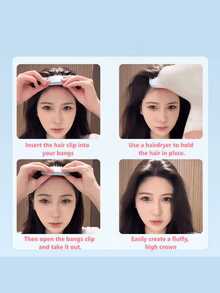 Fluffy Hair Clip, Curling Bangs Clip To Add Volume At The Root, Curling Hair Clip For Women, Y2K Style Curling Hair Accessory, Travel Essential Hair Accessory, Cute Gift For Girls, Women's Accessory, Autumn/Winter Hair Styling Tool, Multifunctional Accessory, Daily Accessory - Black - View 4