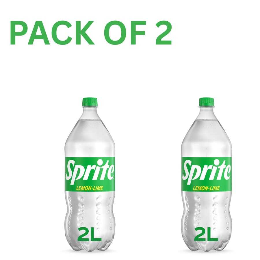 Sprite Lemon-Lime Caffeine Free Soft Drink, Refreshing Citrus Flavor – 2L Bottles (Pack Of 2) - 15g - View 1