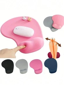 1pc Silicone Comfortable Thickened Anti-Slip Wrist Rest Mouse Pad With 3D Stereo Effect, Suitable For Office - Multicolor - View 4