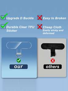 手机挂绳夹，通用手机挂绳夹，通用手机挂绳卡扣，手机挂绳替换件，简易360°旋转手机挂绳夹，适用于所有全包式手机壳的手机挂绳替换件 - 彩色 - 查看 9