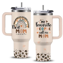40oz Insulated Tumbler With Handle, Best Mom Ever Leopard Rainbow Print Stainless Steel Travel Mug, Reusable Coffee Cup With Straw & Lid For Mom, Mother's Day Gift For Mom, Ideal For Home, Office, Outdoor - Multicolor - View 10