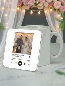 个性化歌曲图案亚克力杯垫，可定制设计，父亲节礼物，返校礼物，周年纪念礼物，节日礼物，生日礼物，爷爷礼物，婚礼杯垫，订婚杯垫，独特照片杯垫 - 不播放音乐 - 彩色 - 查看 9