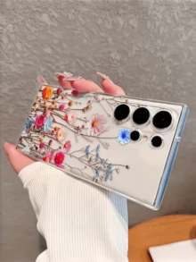 Ốp lưng điện thoại trong suốt họa tiết hoa nở tối giản thời trang, phù hợp với Galaxy S26 Ultra/S25 Ultra/S26 Edge/S25 Edge/S25 FE/S24 FE/S23 FE/S24+/S23 Ultra/S22, A14/A15/A16/A17/A24/A25/A26/A34/A35/A36/A37/A52/A53/A54/A55/A56/A57/A07 5G - Trong sáng - Xem 6