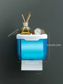 Waterproof Wall-Mounted Drawer Tissue Box, Self-Adhesive Toilet Paper Dispenser, Multi-Function Bathroom Tissue Box With Top Storage Shelf, Commercial Cleaning Accessory Home Decor Bathroom Decor Bathroom Accessory - Multicolor - View 14