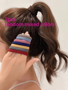 150-100-50-20-10-5 Peças Elásticos de Cabelo de Nylon Sem Costura, Sem Danos ao Cabelo, Unissex, Múltiplas Cores Disponíveis, Preto, Marrom, Cores Neutras, Adequado para Cabelos Grossos, Cacheados, Raros, Pesados, Macio Antiderrapante, Adequado para Esportes, Fitness, Yoga, Corrida, Trabalho Diário, Viagem, Escritório e Outras Ocasiões, Presente Ideal para o Dia Internacional da Mulher, Dia de São Patrício, Páscoa, Dia das Mães, Aniversário, Aniversário de Casamento. Por Favor, Verifique as Especificações Antes de Encomendar - Multicolorido - Visão 15