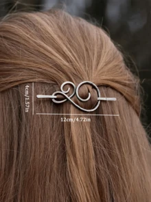 1个女士时尚凯尔特螺旋发夹 - 时尚马尾夹发饰，生日礼物，爪夹 - 銀色 - 查看 7